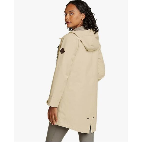 Eddie Bauer Women's Charly Waterproof Rain Parka, Beige Khaki, XL, Extra Large